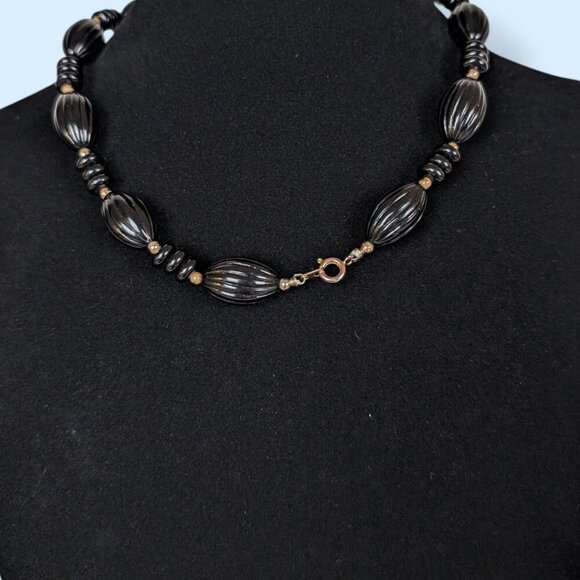 (2/$20) Vintage Black Beaded Necklace - Picture 4 of 5